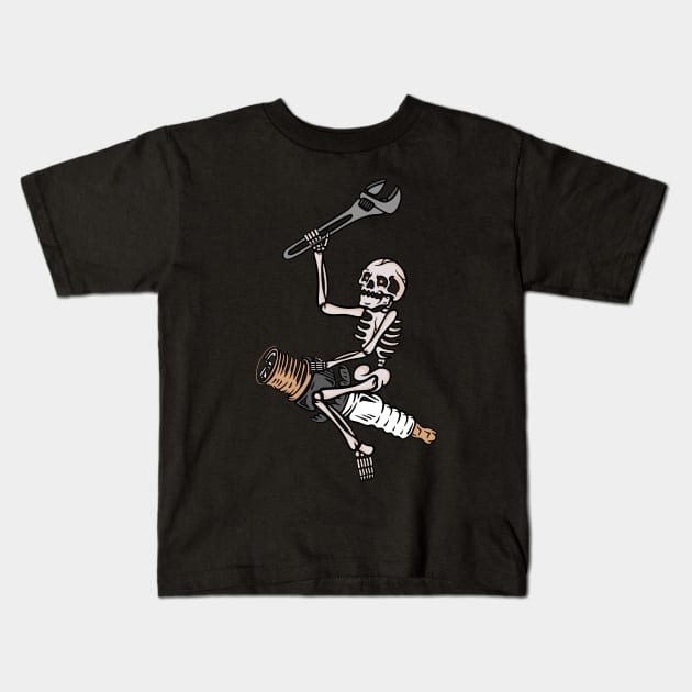 Skull and car Kids T-Shirt by gggraphicdesignnn